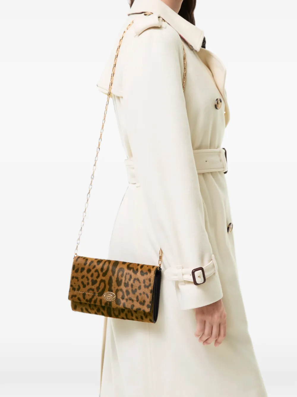 Burberry Cotswolds portemonnee met kettingband Bruin