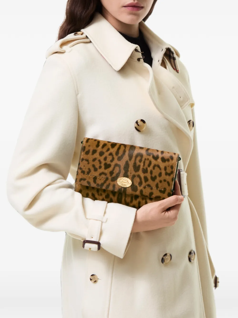 Burberry Cotswolds portemonnee met kettingband Bruin