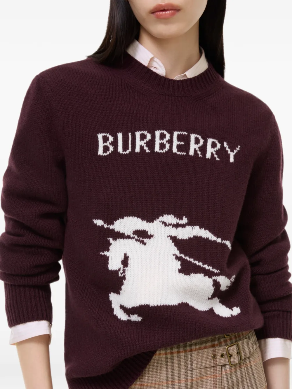 Burberry Knight wollen kasjmier trui Paars