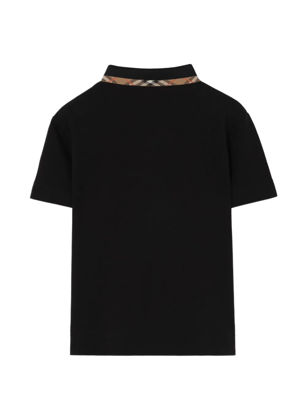 Burberry Kids Katoenen piqué poloshirt Zwart