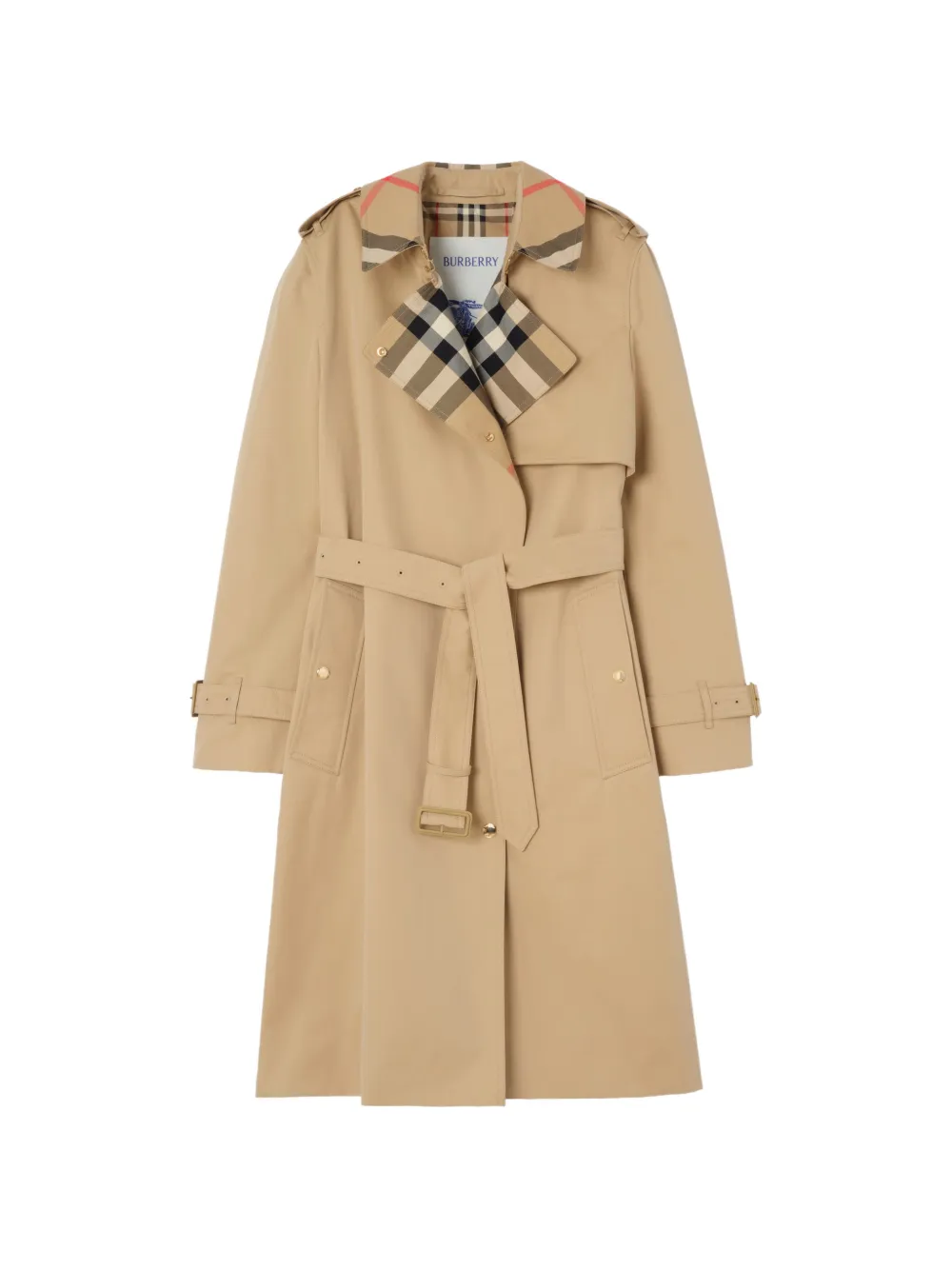 Burberry 长款格纹衣领嘎巴甸 Trench 风衣 - Toni neutri