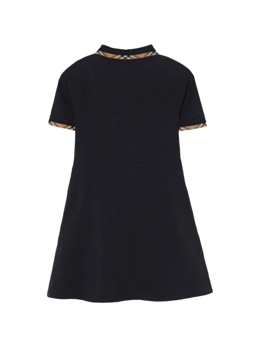 Burberry Kids Katoenen polojurk met geruite afwerking Blauw
