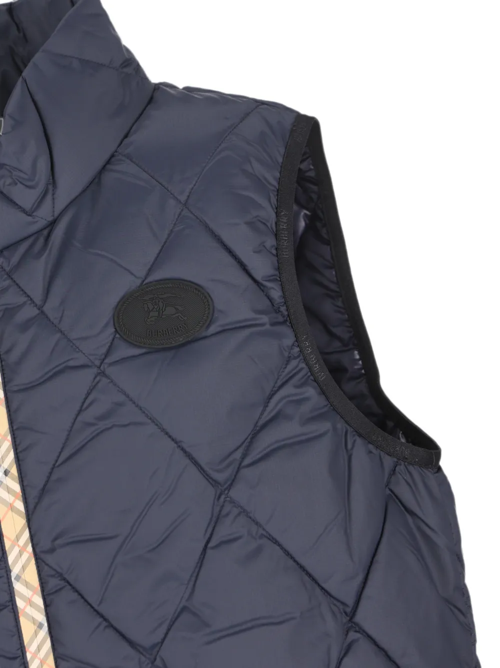 Burberry Kids Gewatteerde bodywarmer met geruite afwerking Zwart