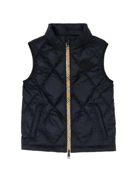 Burberry Kids Gilet trapuntato con finitura Check