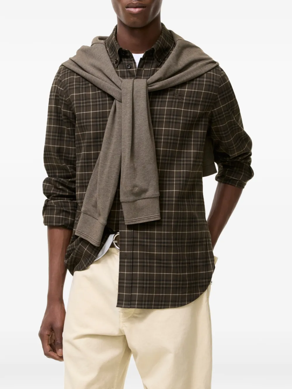 Burberry Geruit overhemd Bruin