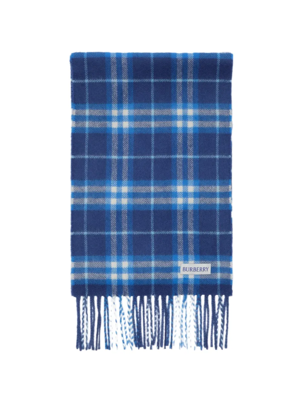Burberry Kids Check cashmere scarf - Blue