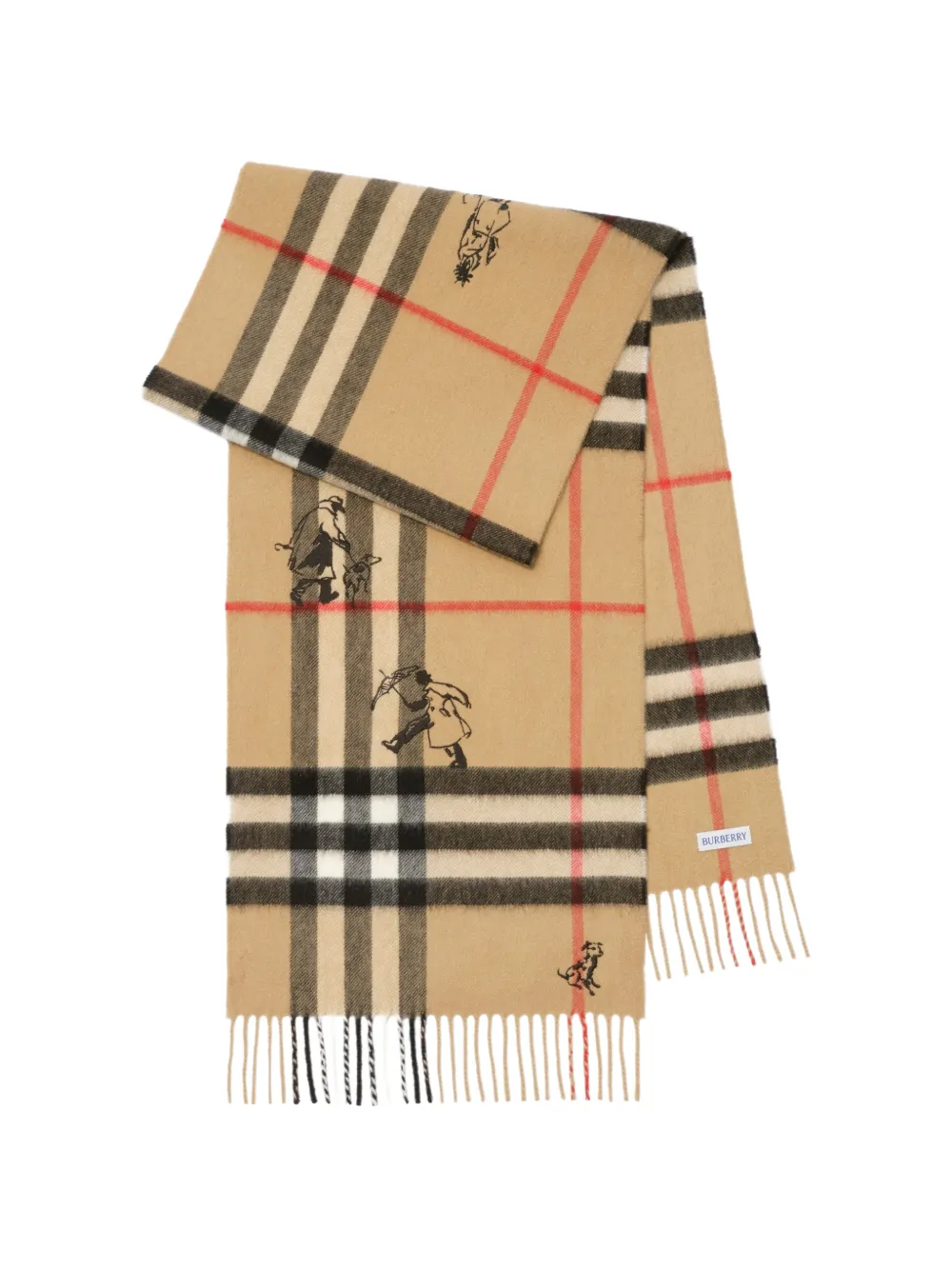 Burberry Mates geruite kasjmier sjaal Beige