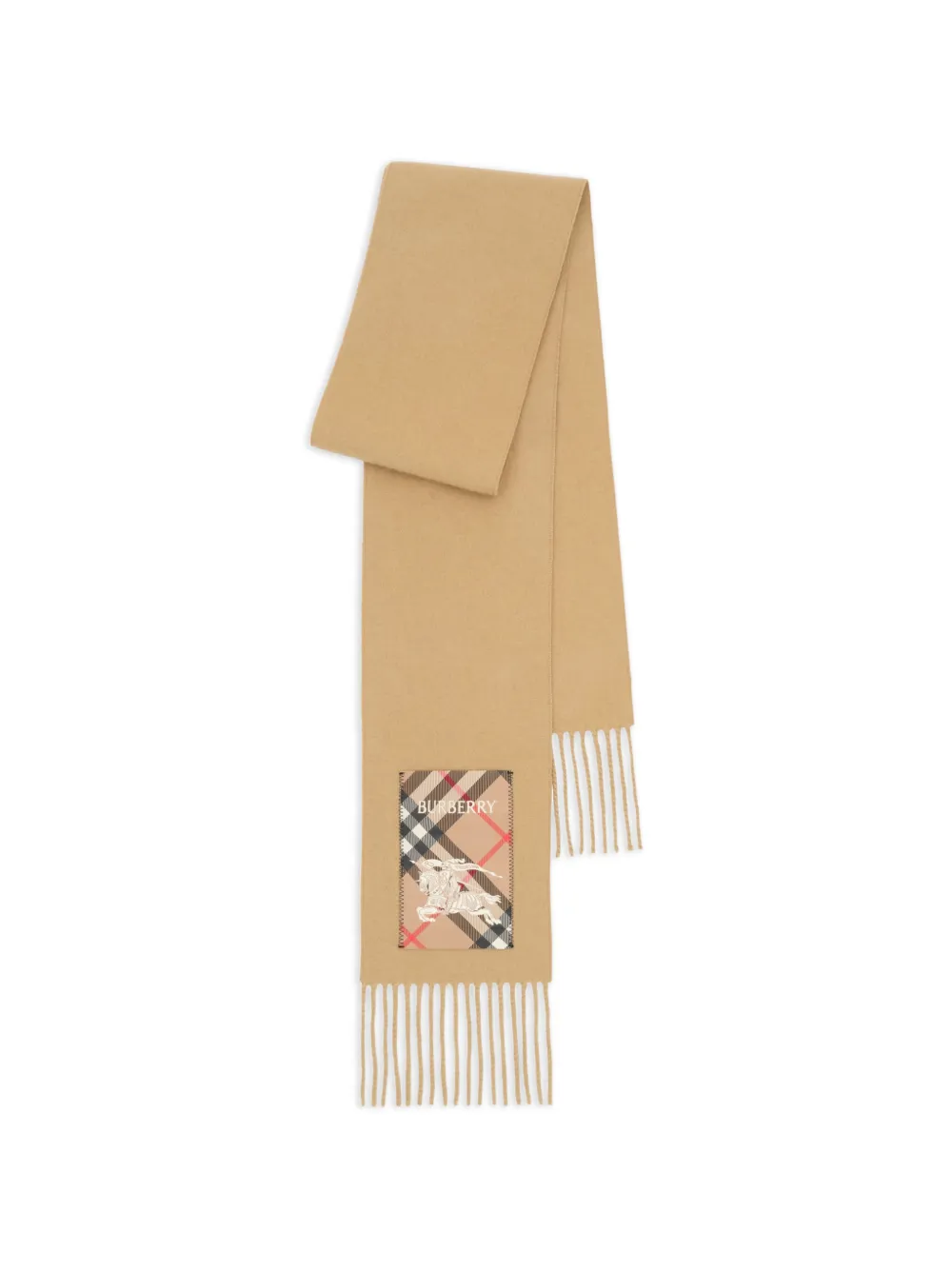 Burberry Kasjmier sjaal met geruit label Beige