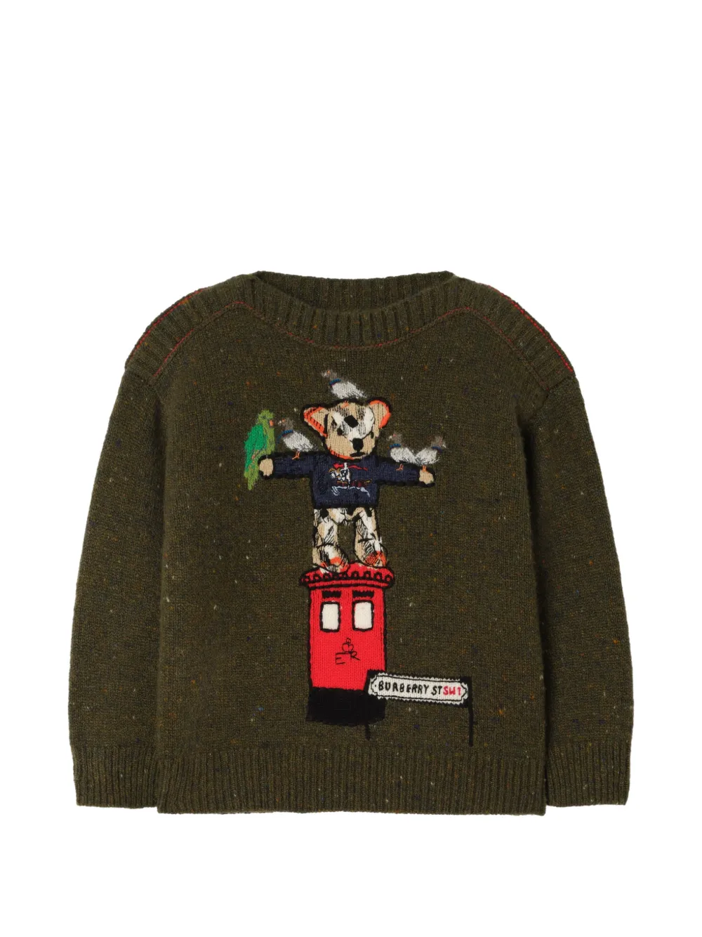 Burberry Kids Maglione Postbox Bear - Verde