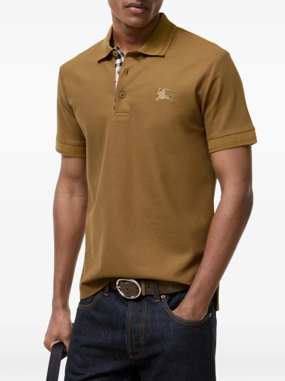 Burberry Katoenen poloshirt Bruin