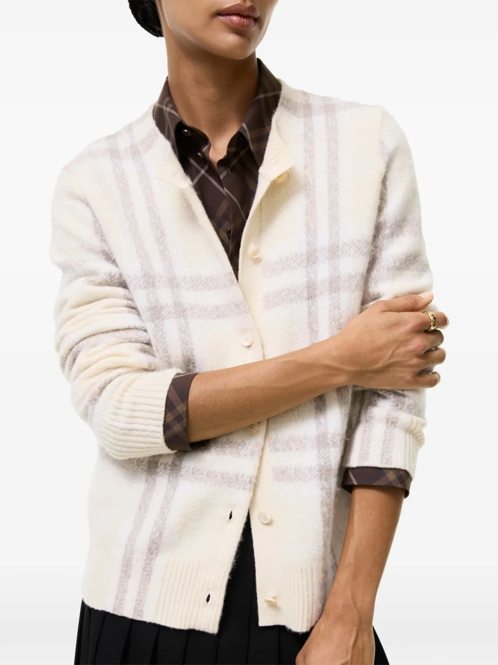 Burberry Geruit kasjmier vest Beige