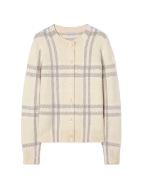 Burberry Cardigan xadrez de cashmere
