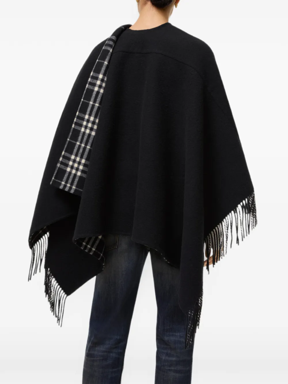 Burberry Wollen deken cape Zwart