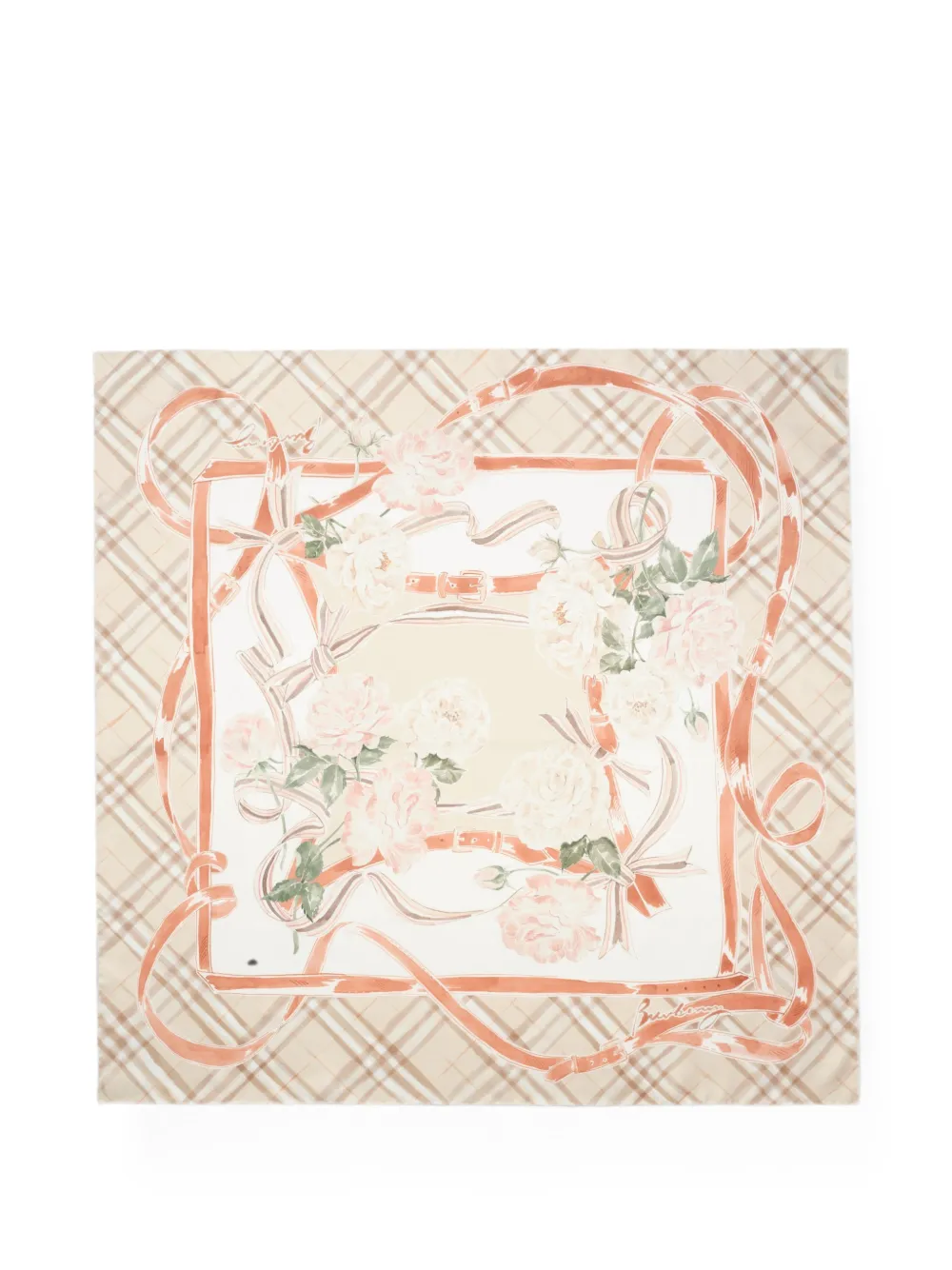 Burberry Geruite zijden sjaal Beige