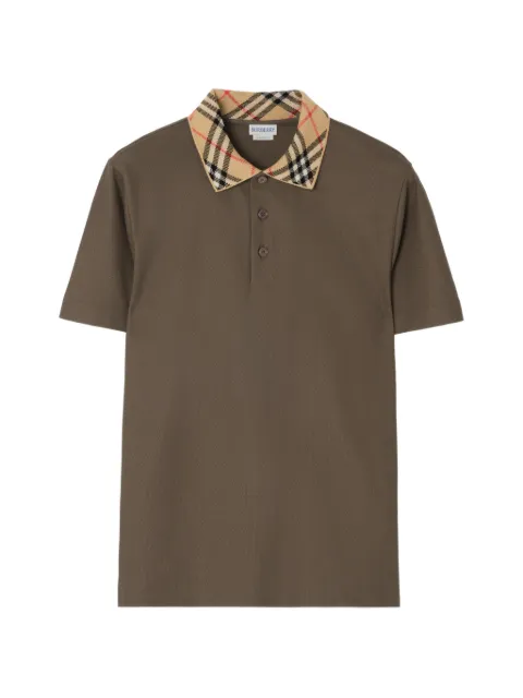 Burberry classic-fit Check-collar cotton polo shirt