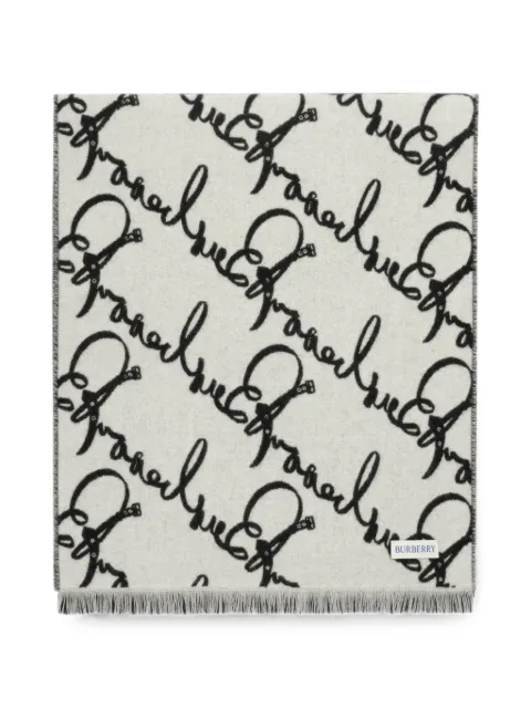 Burberry belt logo wool scarf