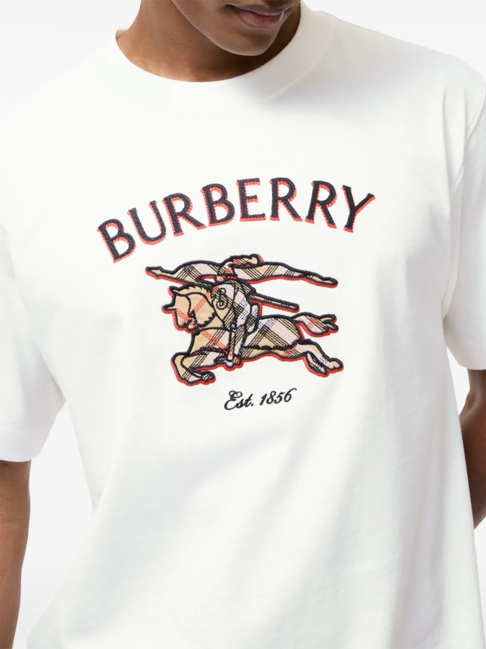 Burberry Knight Check katoenen T-shirt Beige