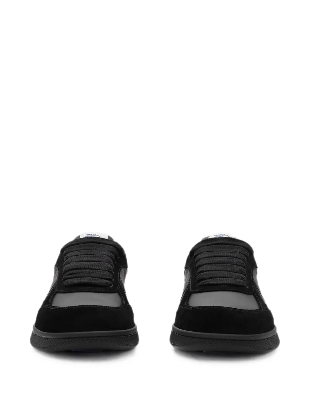 Burberry Check leren sneakers met vlek Zwart