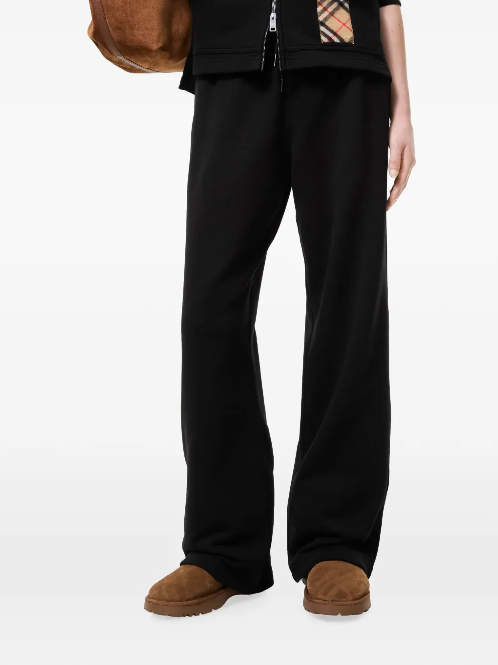 Burberry Katoenen trainingsbroek met Check-label Zwart