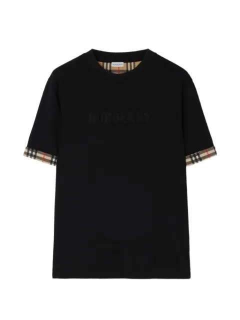 Burberry 체크 배색 티셔츠