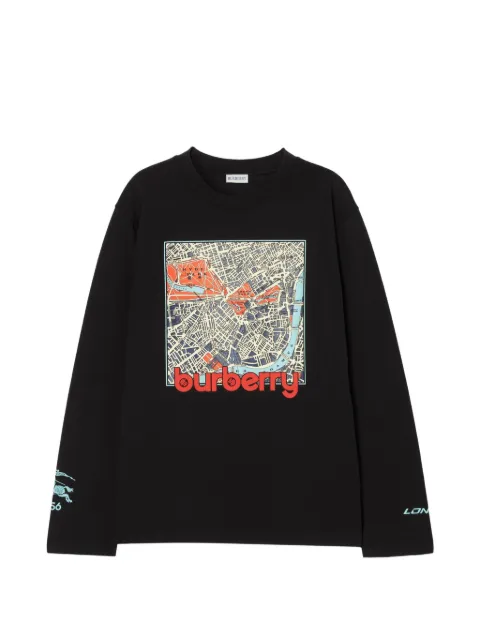 Burberry long-sleeve london map cotton T-shirt