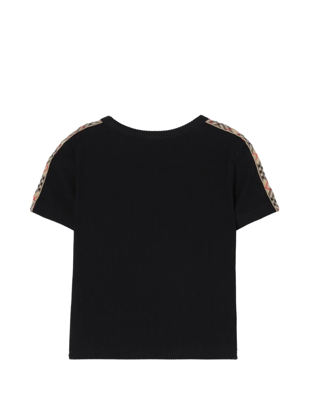 Burberry Kids Geruit T-shirt Zwart