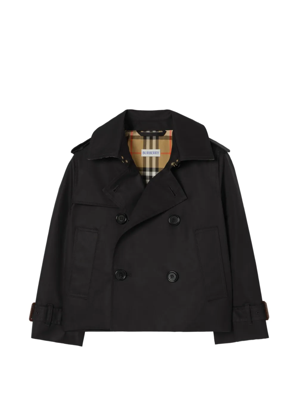 Burberry Kids Doppelreihige Trenchjacke - Schwarz