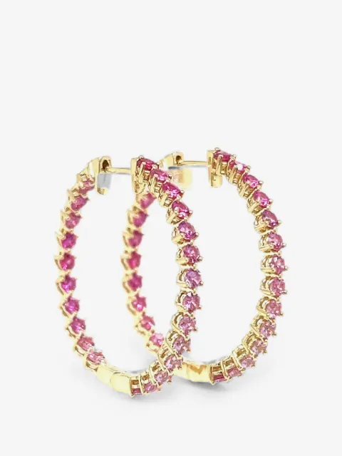 Lisa Nik Rainbow sapphire hoop earrings