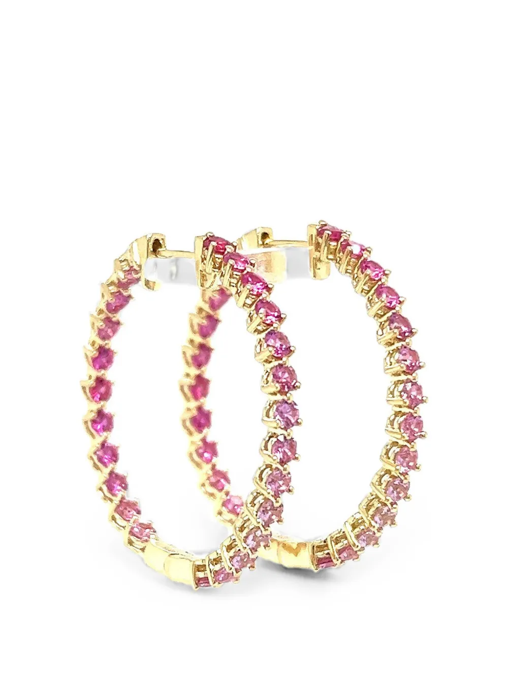 Lisa Nik Rainbow sapphire hoop earrings - Gold
