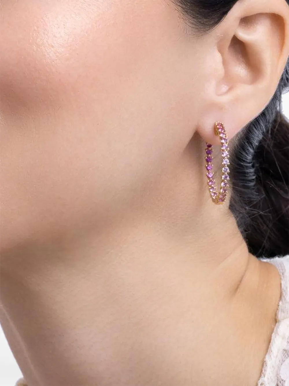 Lisa Nik Rainbow sapphire hoop earrings - Oro
