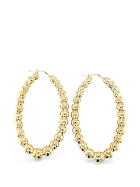 Lisa Nik Golden Dreams beaded oval hoop earrings