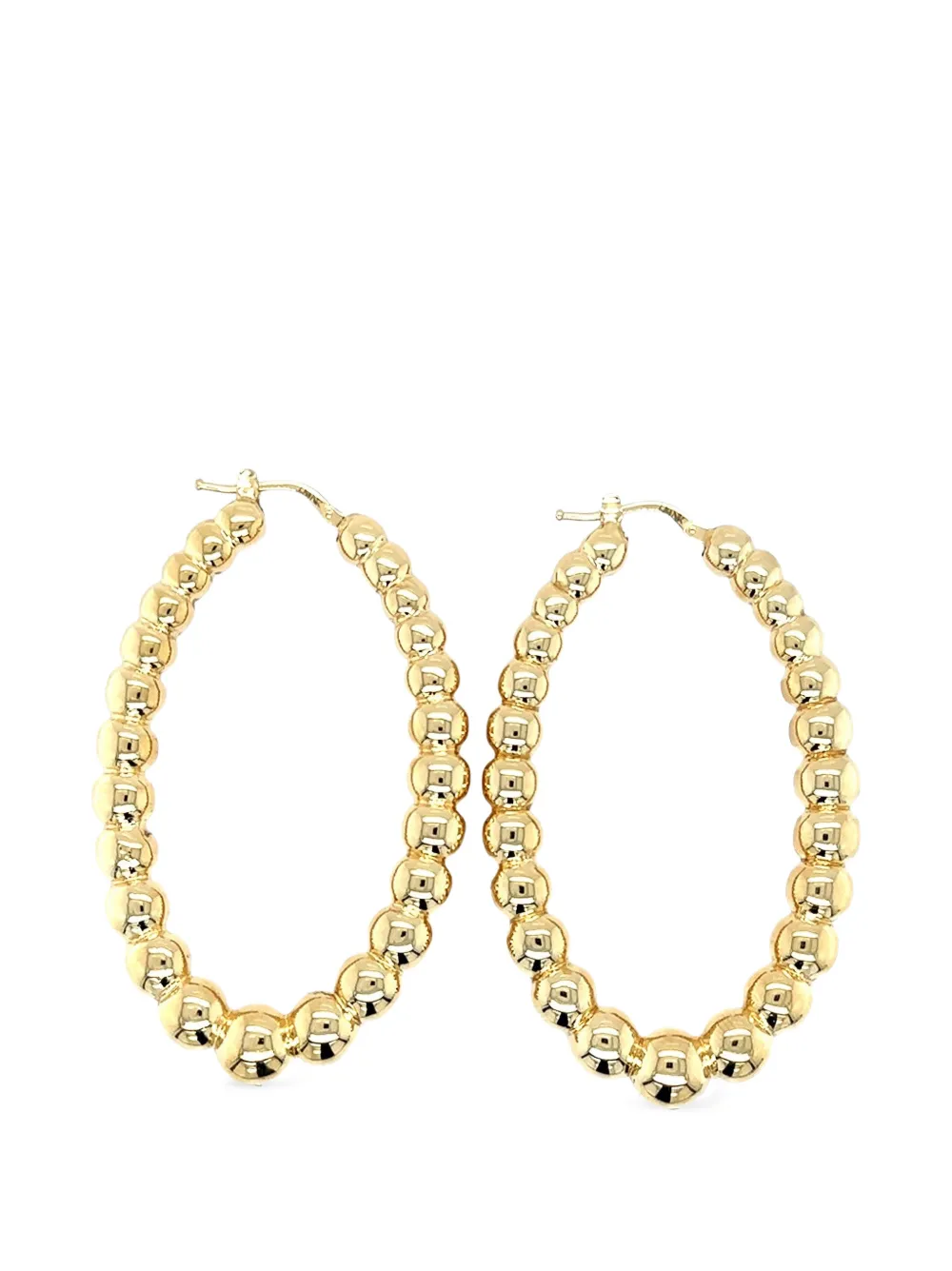 Lisa Nik Golden Dreams beaded oval hoop earrings