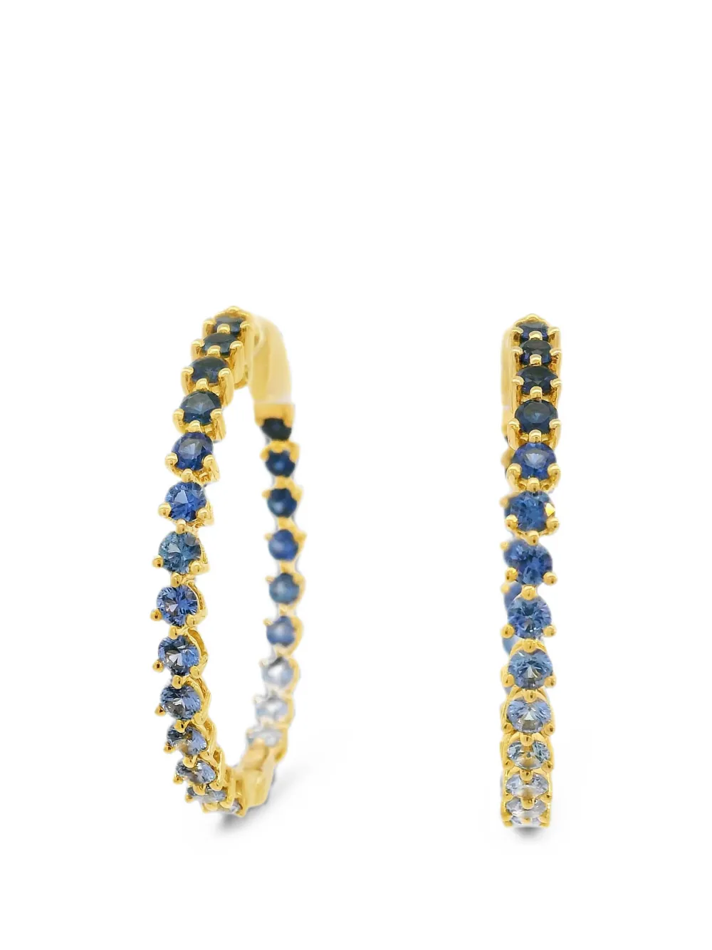 Lisa Nik blue sapphire hoop earrings - Gold