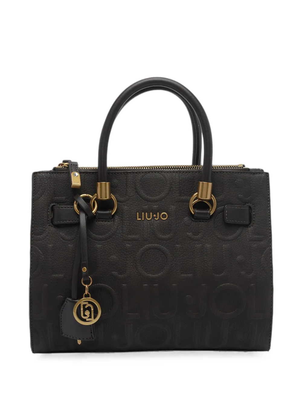 LIU JO Small logo-debossed satchel bag - Marrone
