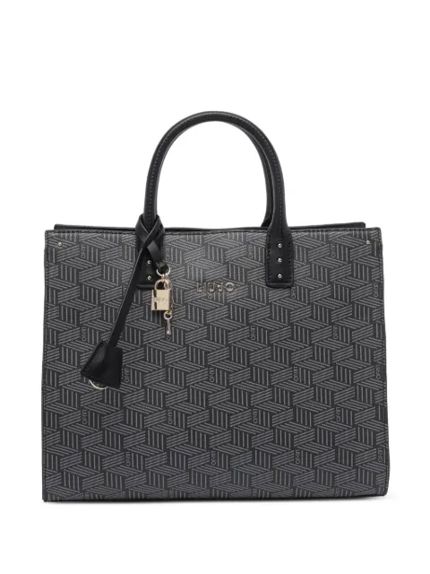 LIU JO monogram-print padlock-detail tote bag