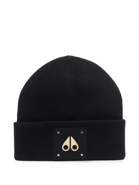 Moose Knuckles Icon logo-patch beanie hat