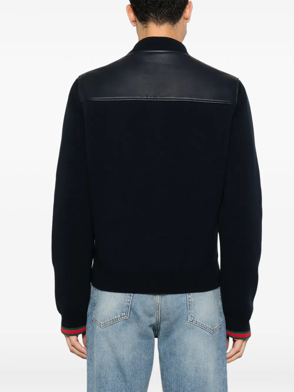 Gucci Nappaleren en gebreid bomberjack Blauw