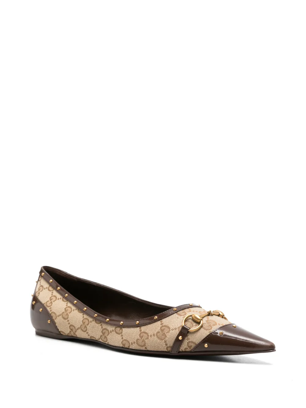 Gucci Savoy horsebit ballet flats Beige