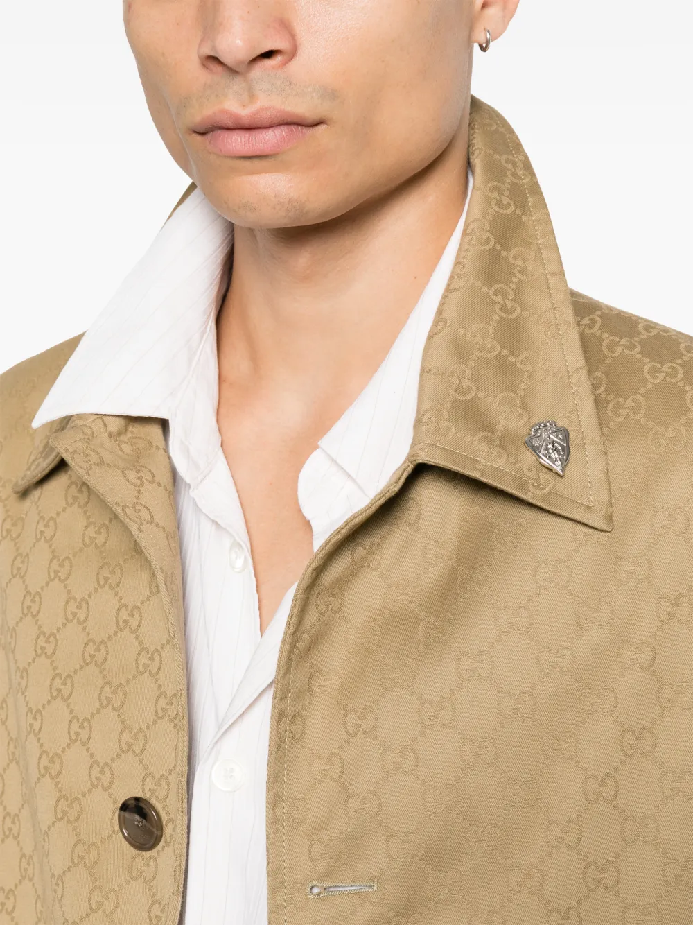 Gucci GG katoenen gabardine jas Beige