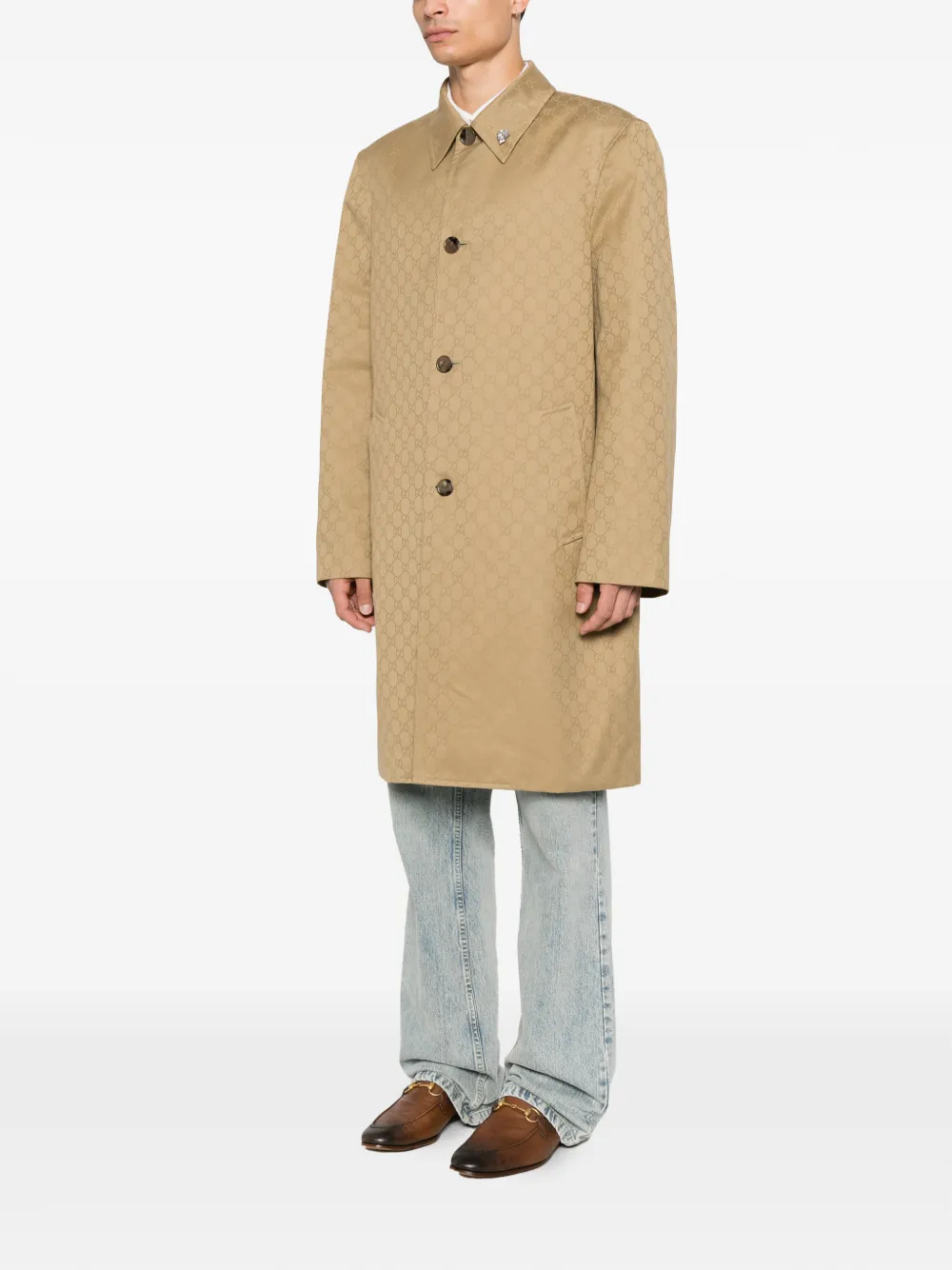 Gucci GG katoenen gabardine jas Beige