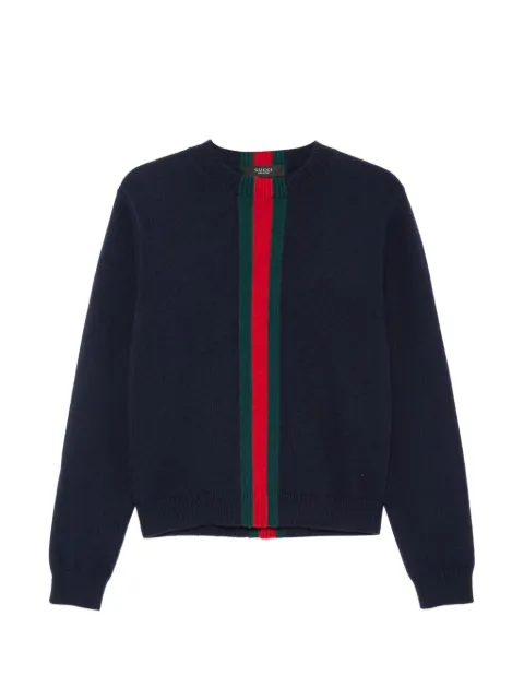 Gucci Web-stripe fine-knit sweater