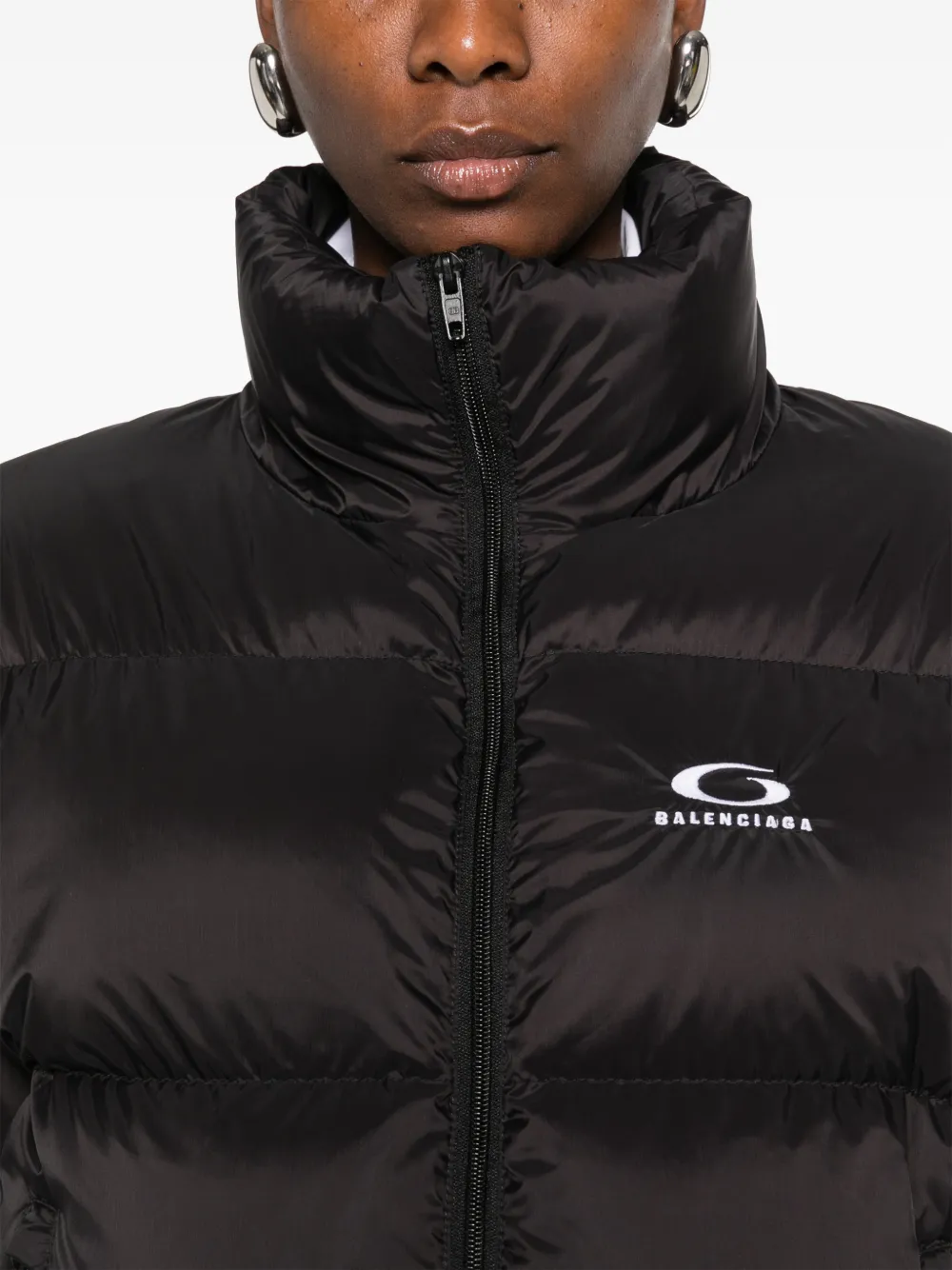 Balenciaga Cropped donsjack Zwart