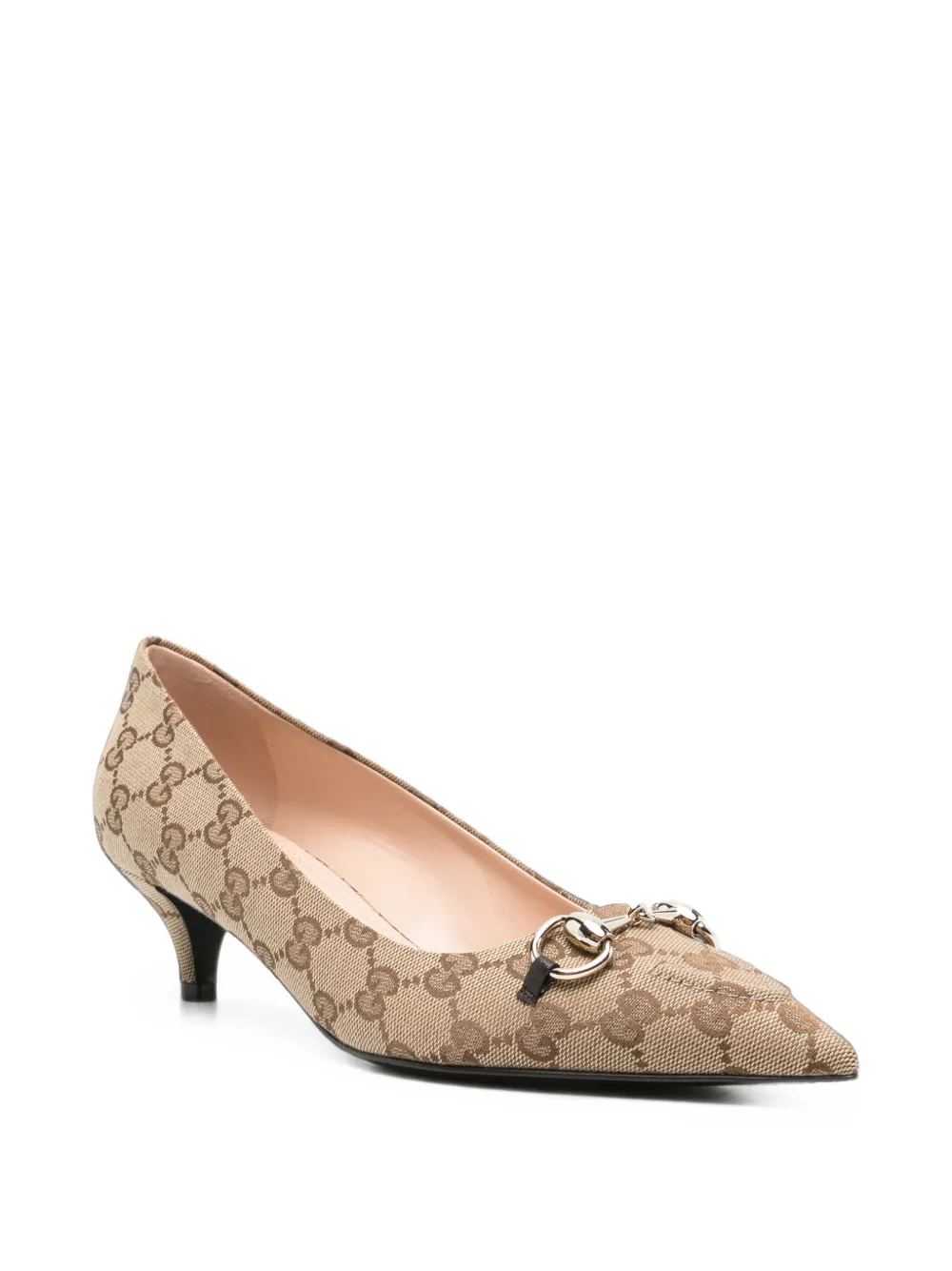 Gucci monogram-pattern pumps Beige