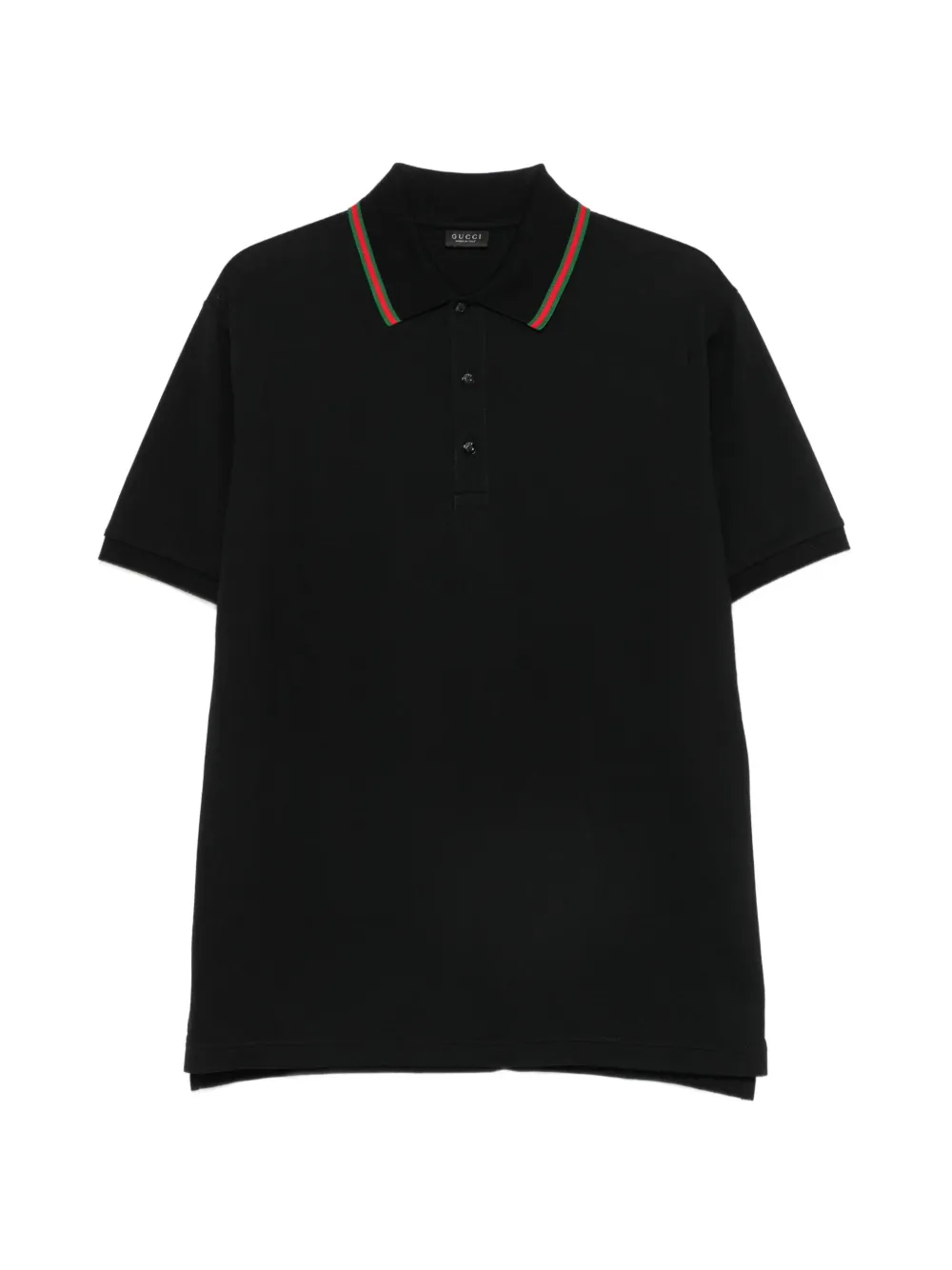 Gucci Web-stripe cotton-piqué polo shirt - Nero