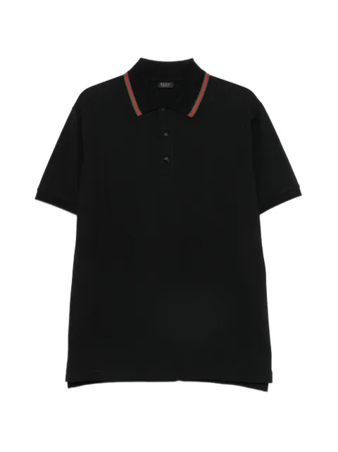 Gucci Web-stripe cotton-piqué polo shirt
