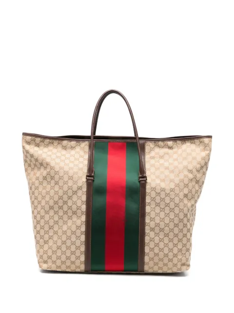 Gucci web-stripe luggage bag