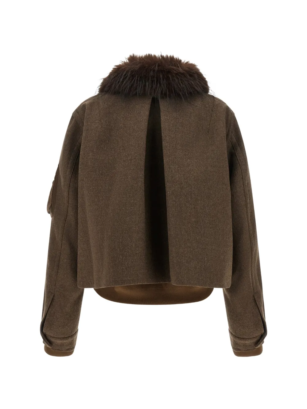 sacai Jas van imitatiebont Bruin