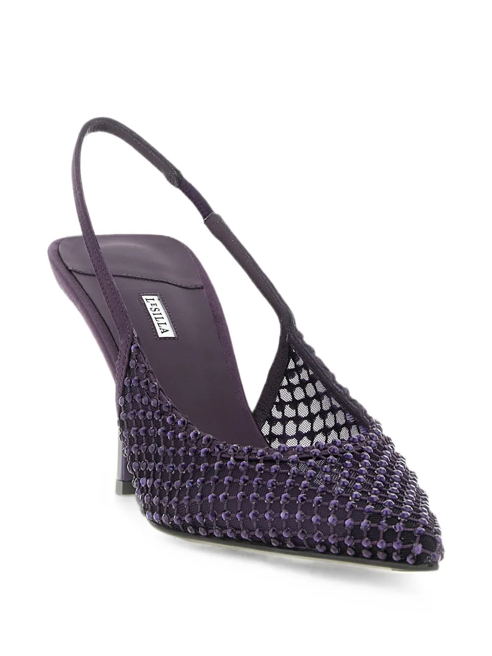 Le Silla Gilda crystal-embellished mesh pumps Paars