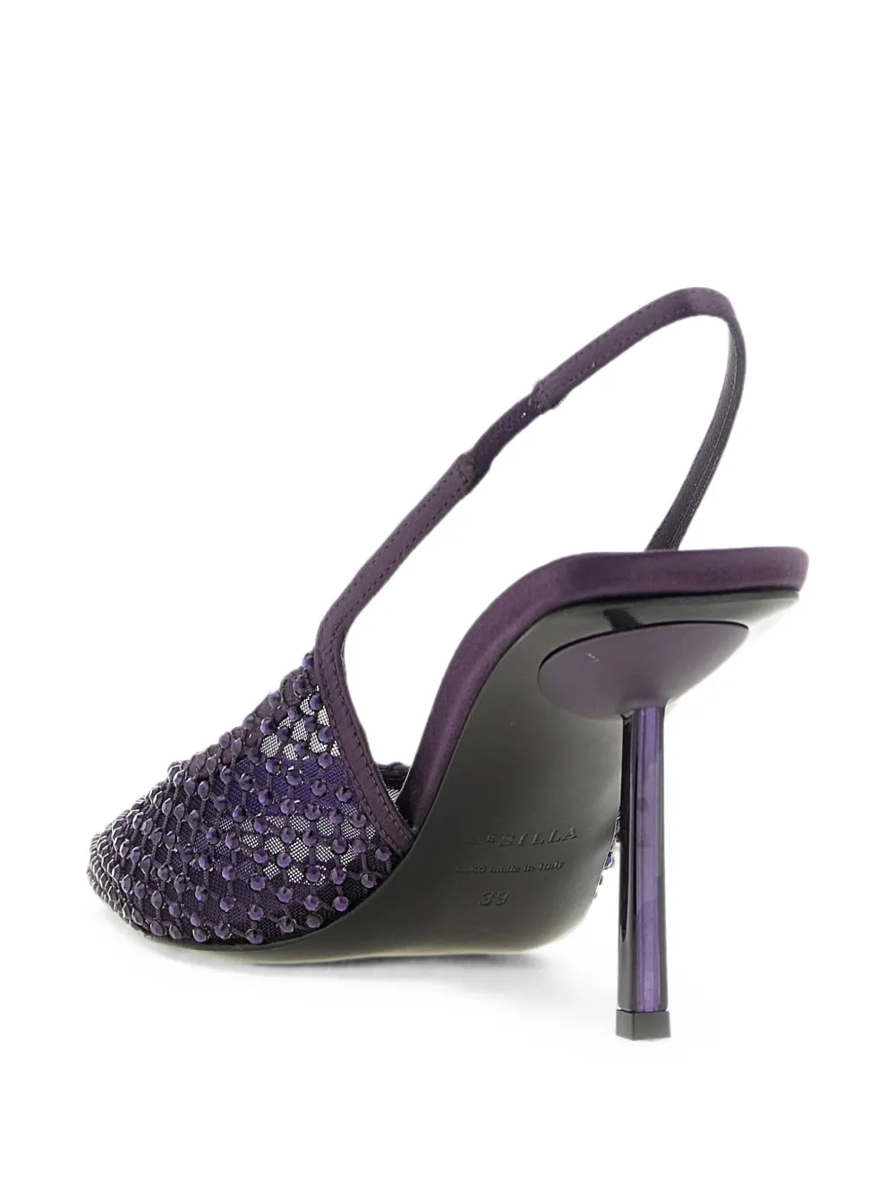 Le Silla Gilda crystal-embellished mesh pumps Paars