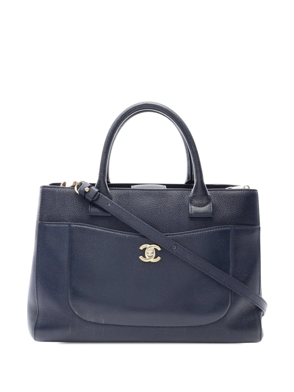 CHANEL Pre-Owned 2016-2017 Small Grained Calfskin Neo Executive Shopper Tote satchel - Blu